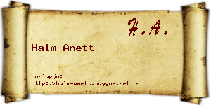 Halm Anett névjegykártya
