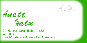 anett halm business card